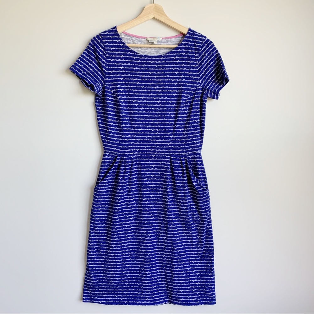 Boden Summer Cursive Dress Cotton Pocket Beach 8R